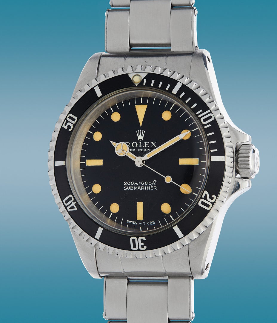 Rolex Submariner — Серийный образец 5513 из каталога Phillips; происхождение из фильма не заявлено.