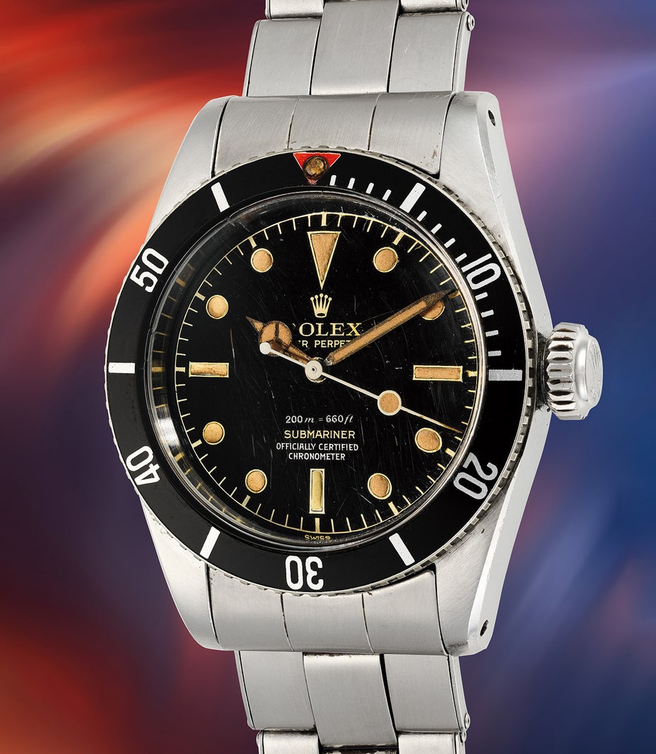 Rolex Submariner Big Crown — Каталожный образец 6538, не часы Коннери; другой браслет и вариант циферблата.
